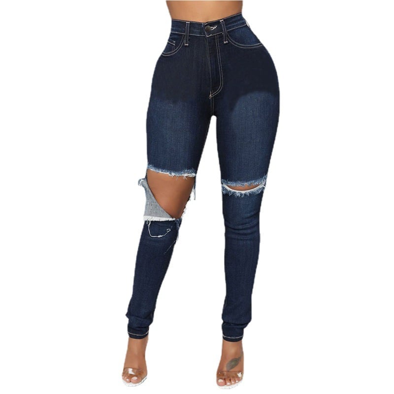Ripped Slim Fit Skinny Jeans for Women