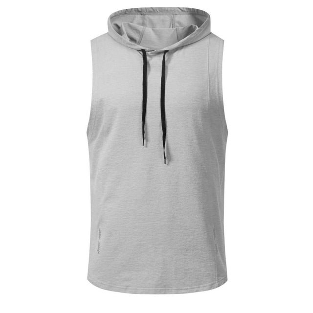 Men's Hooded Running Vest Athletic Tank Top for Fitness