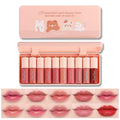 10 Colors Lip Tint Stain Mini Liquid Lipstick Set Korean Velvet Watery Lip Stain Moisturizing Natural Lip Gloss Multi-Use Lip and Cheek Tint Non-Stick Cup High Pigment Long-Lasting Vivid Color