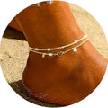 Heart Zircon Anklet for Women | Gold & Silver Waterproof Jewelry