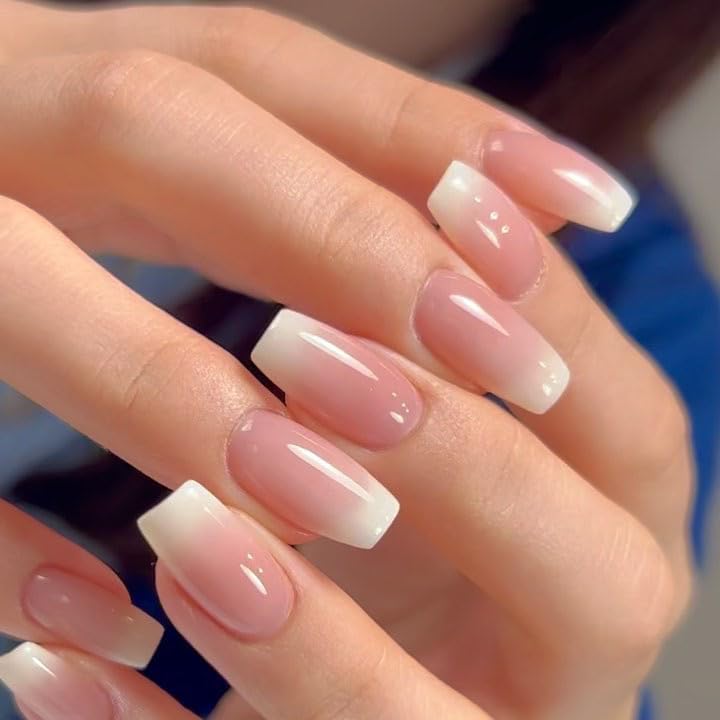 Pink Ombre Press Nails