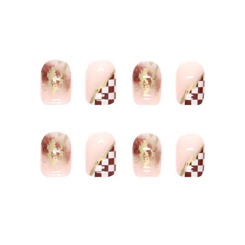 Chocolate Checkerboard Nails