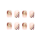 Chocolate Checkerboard Nails