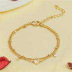 Heart Zircon Anklet for Women | Gold & Silver Waterproof Jewelry