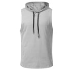 Men's Hooded Running Vest Athletic Tank Top for Fitness