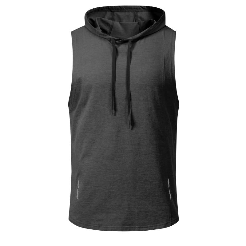 Men's Hooded Running Vest Athletic Tank Top for Fitness