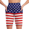 MSOKAZZLES Funny American Flag High Waist Workout Yoga Shorts for Women with Pockets Tummy Control Yoga Leggings Running Gym Biker Shorts L