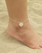 Crystal Heart Anklet