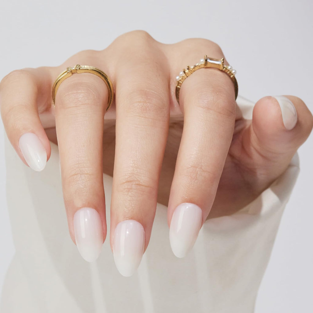 White Almond Press Nails
