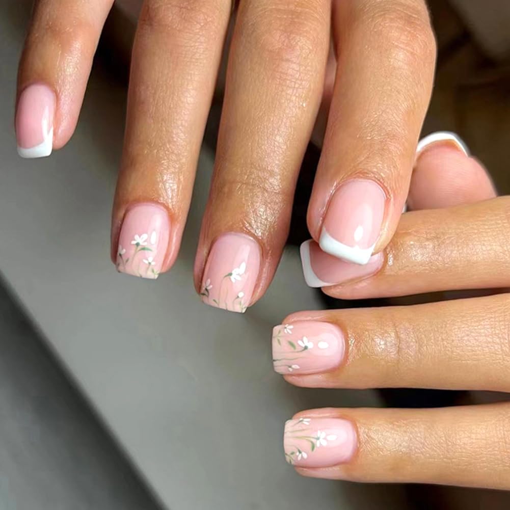 French Flower Press Nails