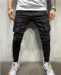Multi-pocket Ripped Stretch Skinny Jeans