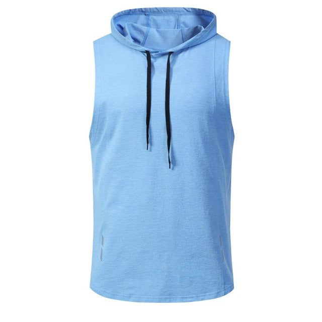 Men's Hooded Running Vest Athletic Tank Top for Fitness