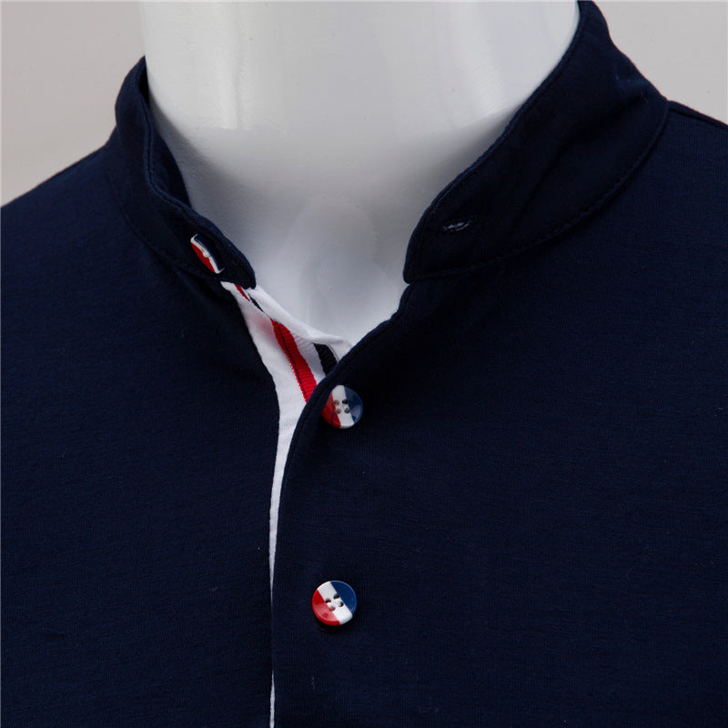 New Summer Short Sleeve Polo with Color Block Design