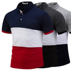 New Summer Short Sleeve Polo with Color Block Design