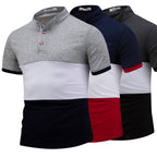 New Summer Short Sleeve Polo with Color Block Design