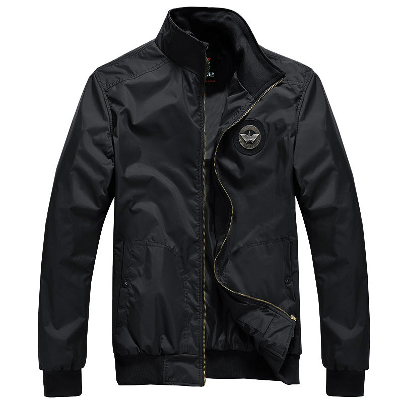 Men's Aviator Air Force Jacket – Casual Bomber Style in Black & Army Green