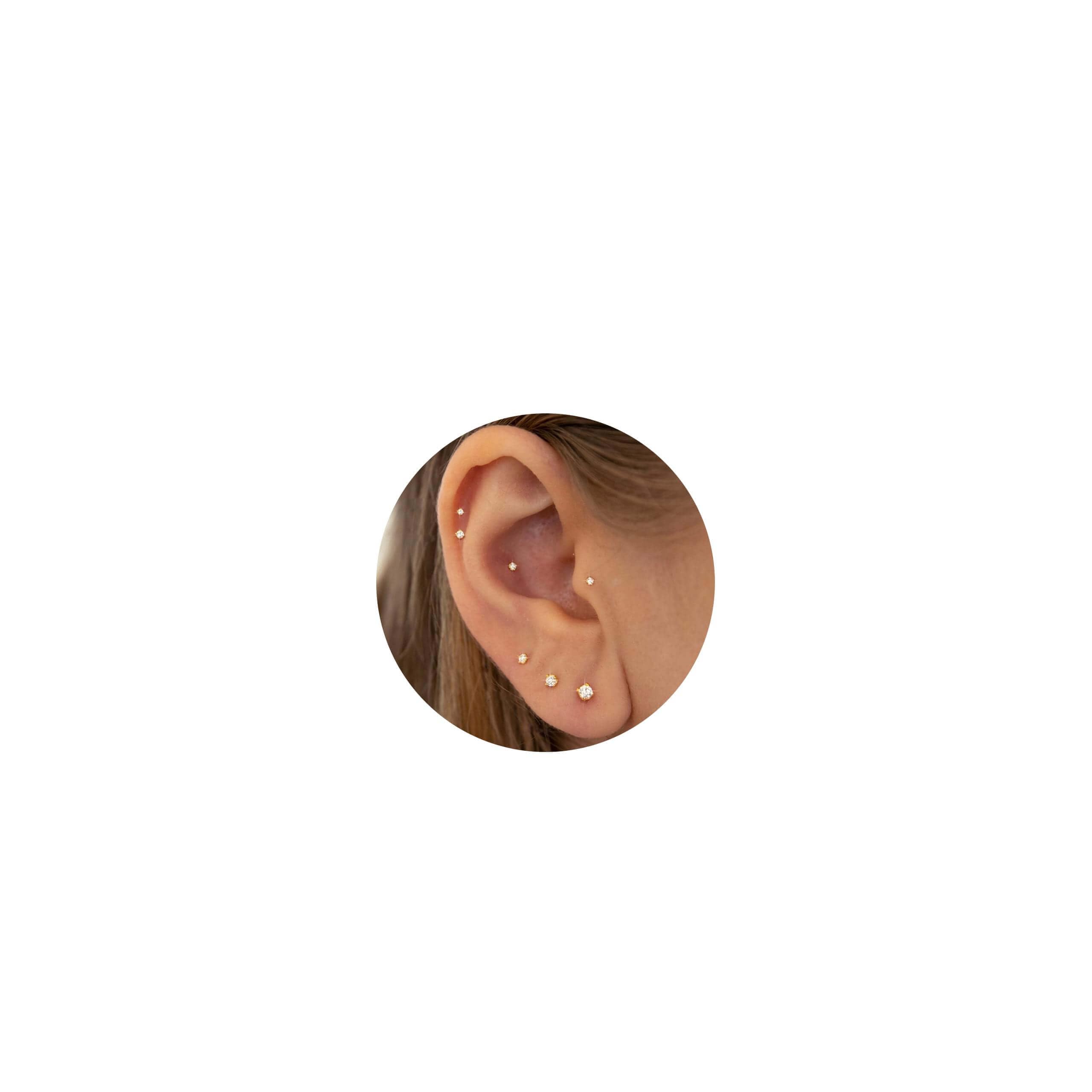 Gold CZ Stud Set