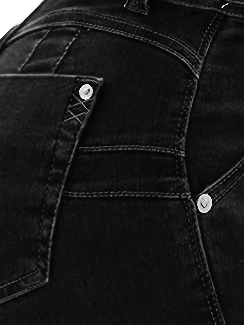 Belted Waist Tie Front Bow Knot Slim Fit Denim Shorts
