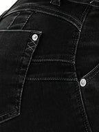 Belted Waist Tie Front Bow Knot Slim Fit Denim Shorts