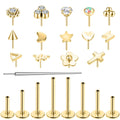 Gold CZ Flat Back Stud