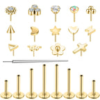 Gold CZ Flat Back Stud