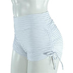 Fashionable Solid Color High-Waisted Workout Shorts