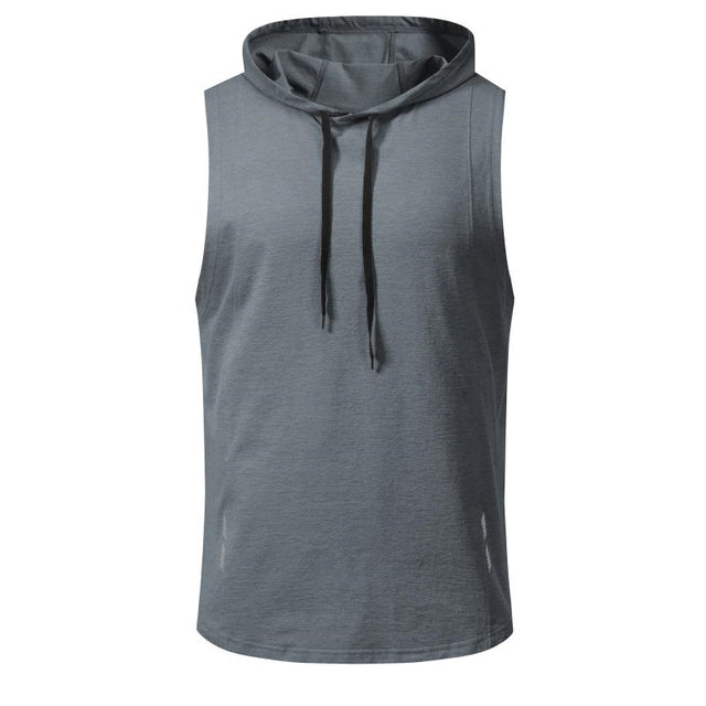 Men's Hooded Running Vest Athletic Tank Top for Fitness