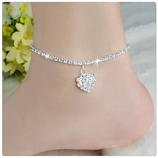 Crystal Heart Anklet