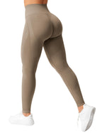 YEOREO Scrunch Workout Leggings for Women Grand Butt Lifting Seamless Leggings High Waisted Tummy Control Gym Yoga Pants Sand XL