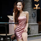 Slim Fit Strapless Bodycon Dress with Low Back
