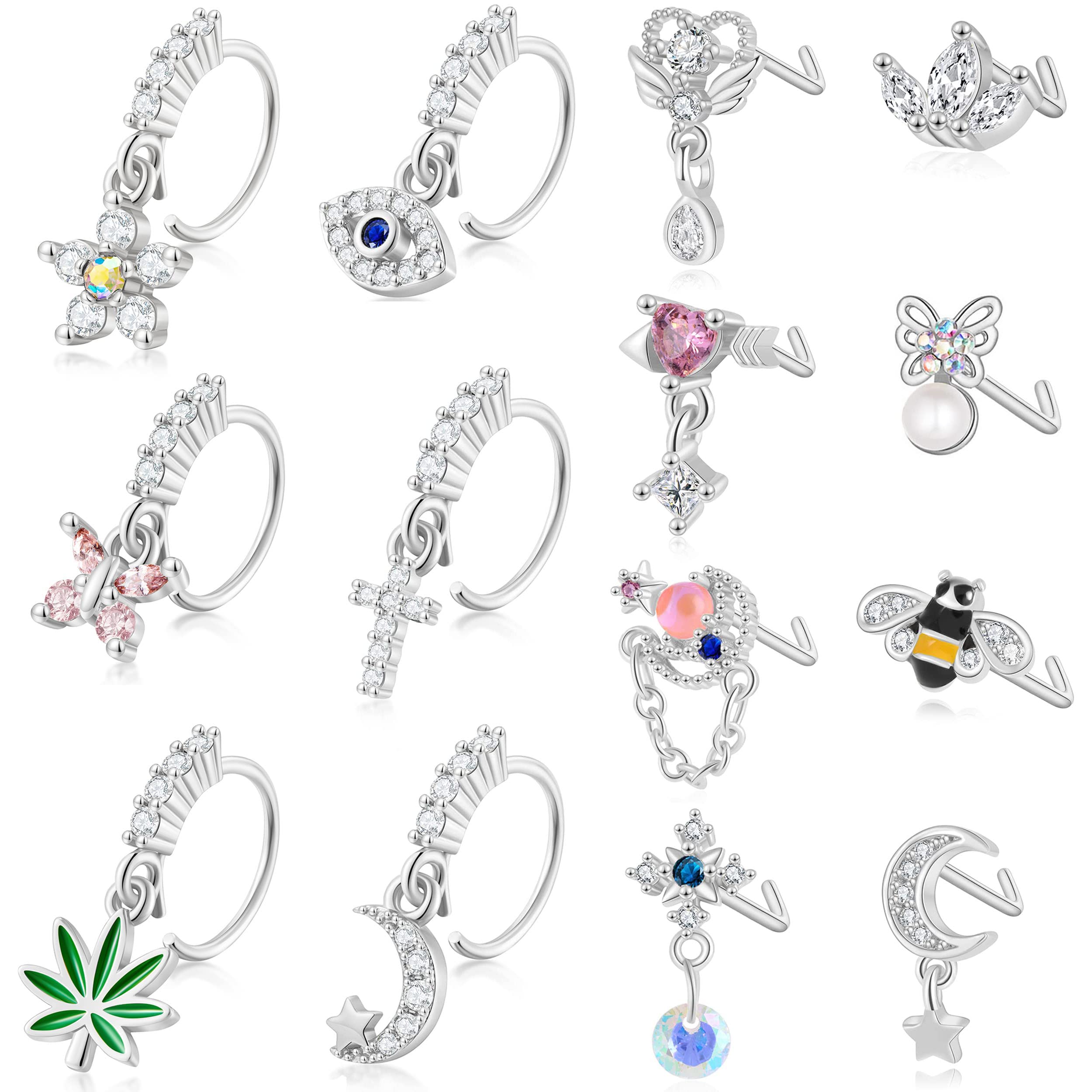 Dangle Nose Ring Set