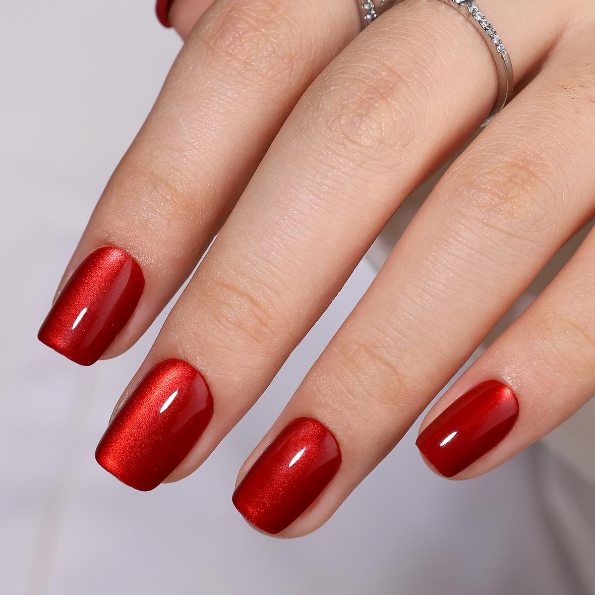 Red Cat Eye Nails
