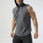 Men's Hooded Running Vest Athletic Tank Top for Fitness