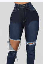 Ripped Slim Fit Skinny Jeans for Women