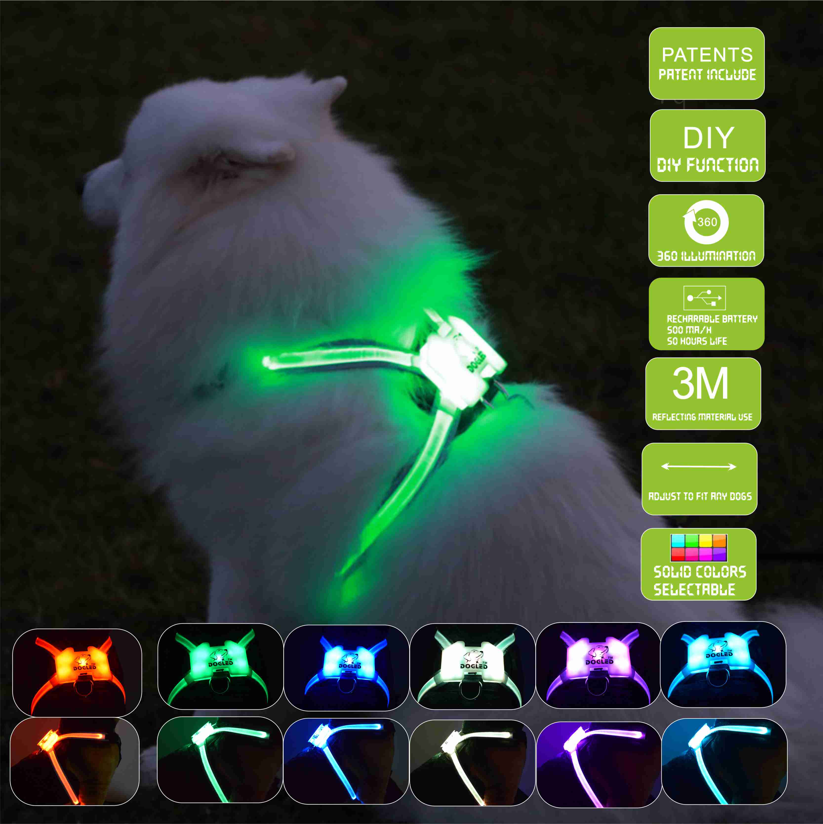 LED Dog Glow Collar
