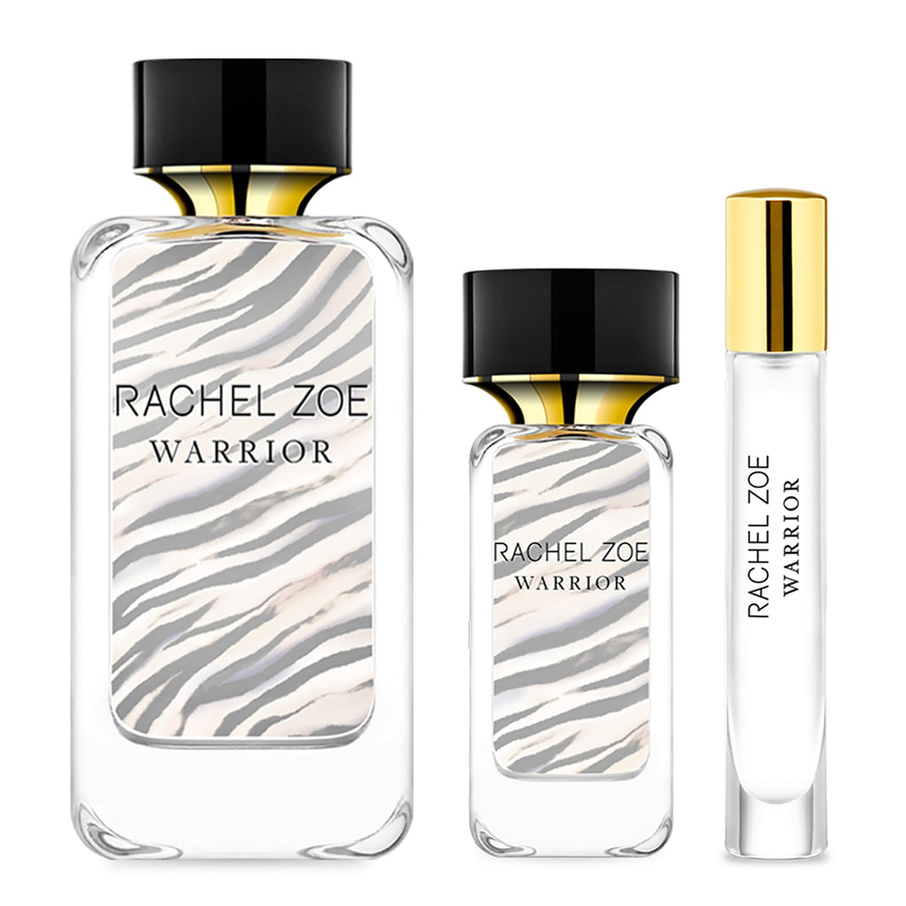 RACHEL ZOE Warrior Gift Set - Designer Women Perfume Body Spray for Women - Fruity Eau de Parfum Sprays - Ideal Perfume Gift Set for Women - 3 pc