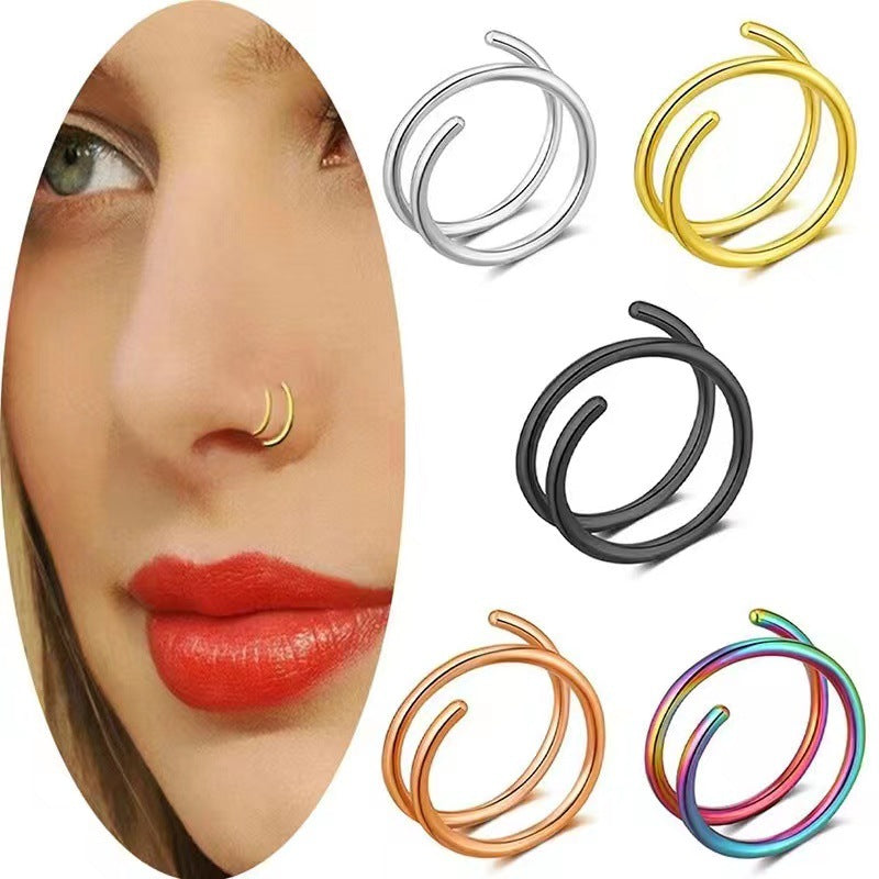 Spiral Double Nose Stud