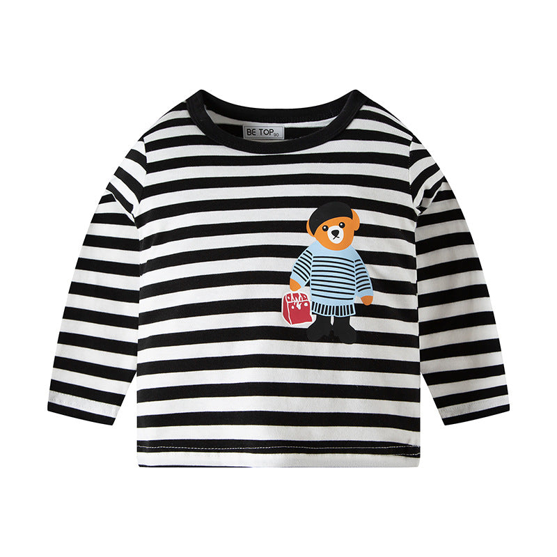 Cartoon Bear Long-sleeved T-shirt for Boys (3-10 Years)