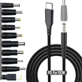 USB C to DC AdapterUniversal Charger Supply 100W PD Power Cable & 5.5x2.1mm Round Barrel Jackwith 10PCS Power Plug Kitfor Toshiba Samsung Acer Asus Lenovo Dell HP Laptop Charging Connector