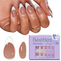 Brown French Almond Nails
