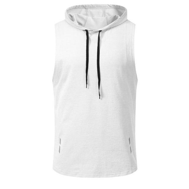 Men's Hooded Running Vest Athletic Tank Top for Fitness