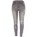 Women's Elastic Slim Fit Ripped Skinny Jeans