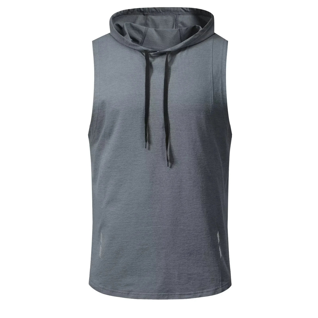 Men's Hooded Running Vest Athletic Tank Top for Fitness