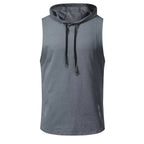 Men's Hooded Running Vest Athletic Tank Top for Fitness