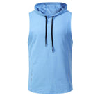 Men's Hooded Running Vest Athletic Tank Top for Fitness