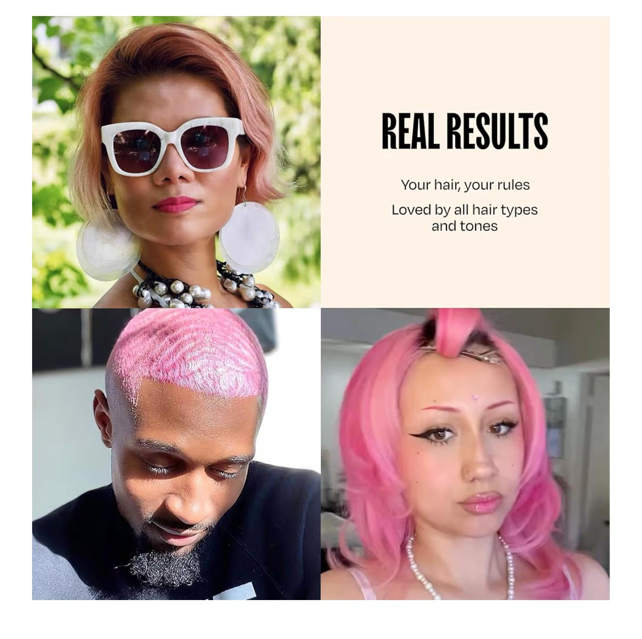 oVertone Cotton Candy Pink Color Depositing Treatment Mask - No Bleach, No Damage
