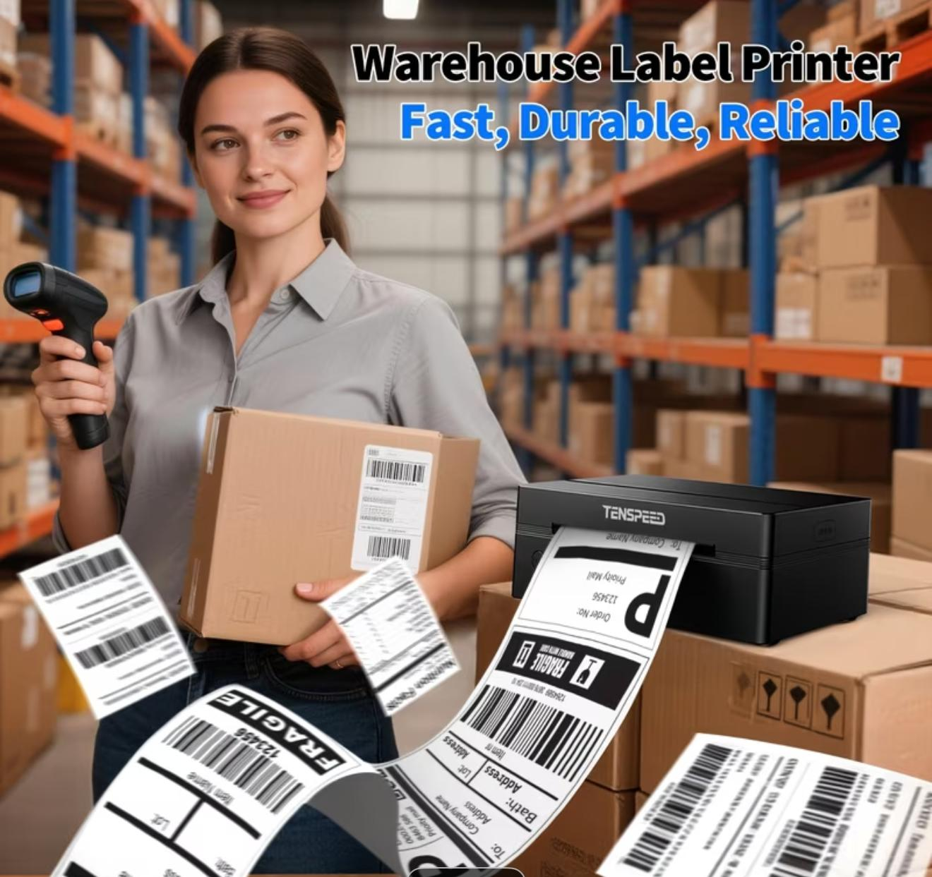 TENSPEED Thermal Label Printer – Wireless 4x6 Shipping Label Printer
